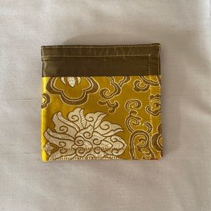 ❤️New gold color Chinese fabric wallet. Vibrant colors; light weight & silky.